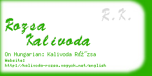 rozsa kalivoda business card